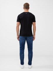 French Connection Black Organic Repeat Logo Graphic T-Shirt - Image 2 of 2