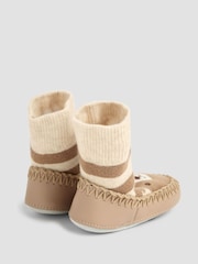 JoJo Maman Bébé Brown Bear Moccasin Slipper Socks - Image 2 of 4