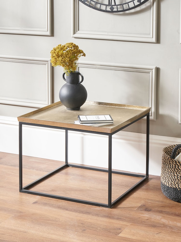 Pacific Gold Franklin Cast Metal Coffee Table - Image 1 of 6