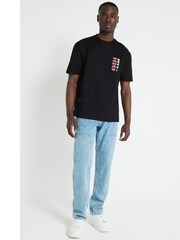 River Island Black Short Sleeve Regular Fit 100% Cotton Crane Embroidery T-Shirt - Image 4 of 5