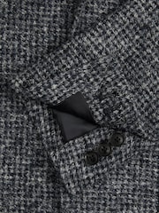 Reiss Navy/Grey Mineral Tweed Single-Breasted Blazer with Wool - Image 6 of 6