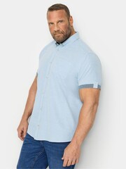 BadRhino Big & Tall Blue 100% Cotton Slub Shirt - Image 1 of 3