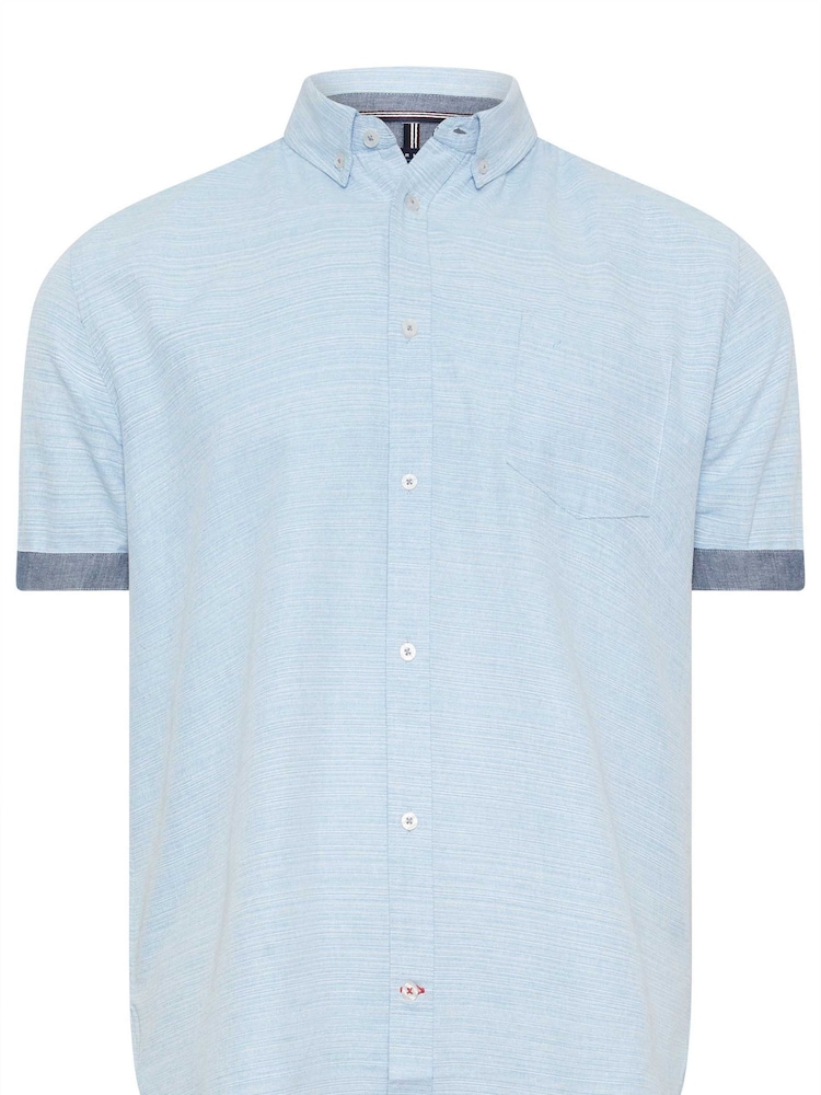 BadRhino Big & Tall Blue 100% Cotton Slub Shirt - Image 2 of 3