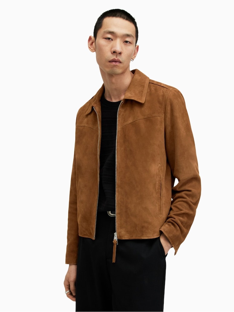 AllSaints Brown Tanner Jacket - Image 1 of 6