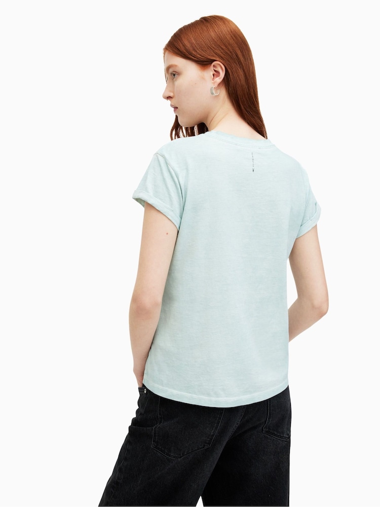 Синий - Футболка Allsaints Anns - Изображение 2 из 6