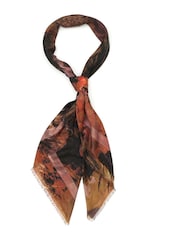 AllSaints Brown Large Colca Square 100% Cotton Scarf - Image 3 of 4