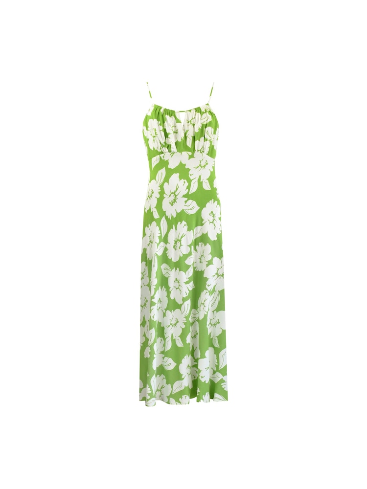 Ro&Zo Green Print Keyhole Front Midi Dress - Image 4 of 4 Ro&Zo Green Print Keyhole Front Midi Dress - Image 4 of 4