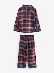 Navy/Red Check Single Traddy Woven 100% Cotton Pyjamas (9mths-10yrs) - Image 3 of 5