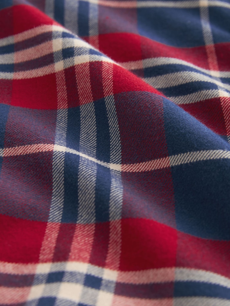 Navy/Red Check Single Traddy Woven 100% Cotton Pyjamas (9mths-10yrs) - Image 5 of 5