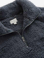 Navy Blue Borg Half Zip Jacket - Image 7 of 8