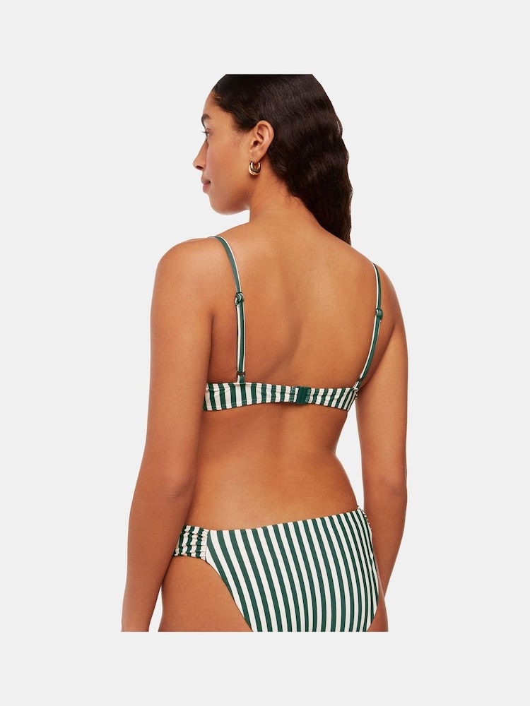 Whistles Green Stripe Bikini Top - Image 2 of 5