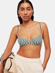 Whistles Green Stripe Bikini Top - Image 3 of 5