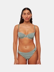 Whistles Green Stripe Bikini Top - Image 4 of 5