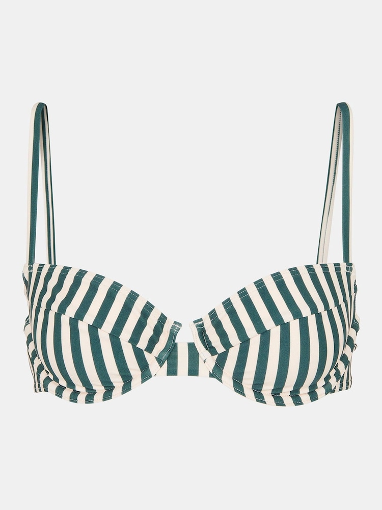 Whistles Green Stripe Bikini Top - Image 5 of 5