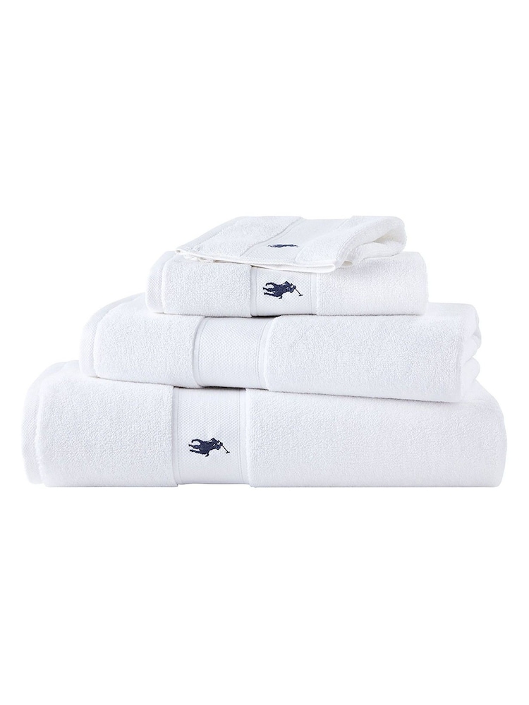 Ralph Lauren White Polo Player Towel - Image 1 of 4 Ralph Lauren White Polo Player Towel - Image 1 of 4