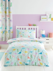 Catherine Lansfield Pink Dinosaur Friends Reversible Duvet Cover Set - Image 2 of 4