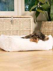 Lords and Labradors Cream Faux Fur Dog Box Bed - Image 1 of 3
