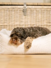 Lords and Labradors Cream Faux Fur Dog Box Bed - Image 3 of 3