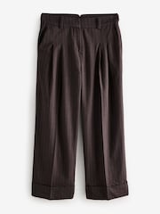 Burgundy Red Warm Handle Pinstripe Wide Leg Trousers - Image 6 of 8