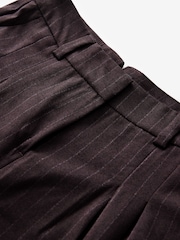 Burgundy Red Warm Handle Pinstripe Wide Leg Trousers - Image 7 of 8