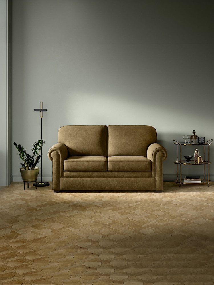 Jay-Be Cosy Chenille Hedge Green Heritage 2 Seater Sofa Bed - Image 1 of 6