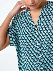 Roman Geometric Print Relaxed Shirt - Imagem 5 de 5
