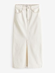 Ro&Zo Cream Denim Midi Skirt - Image 5 of 5