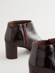Burgundy Red Patent Forever Comfort® Leather Block Heeled Almond Toe Boots - Image 4 of 7