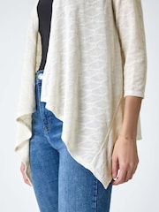 Cardigan de malha texturizada romana em cascata - Imagem 5 de 5