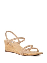 Dune London Pink Kalia Embellished Low Cork Wedge Sandals - Image 3 of 6