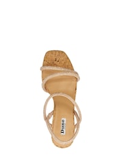 Dune London Pink Kalia Embellished Low Cork Wedge Sandals - Image 6 of 6