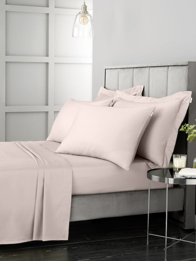 Bianca Set of 2 Blush Pink 400 Thread Count 100% Cotton Sateen Pillowcases - Image 1 of 4