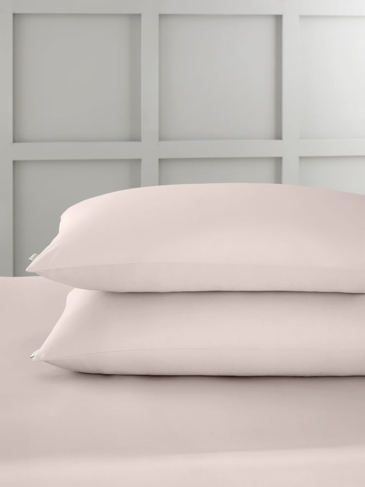 Bianca Set of 2 Blush Pink 400 Thread Count 100% Cotton Sateen Pillowcases - Image 2 of 4