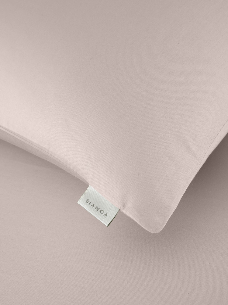 Bianca Set of 2 Blush Pink 400 Thread Count 100% Cotton Sateen Pillowcases - Image 4 of 4