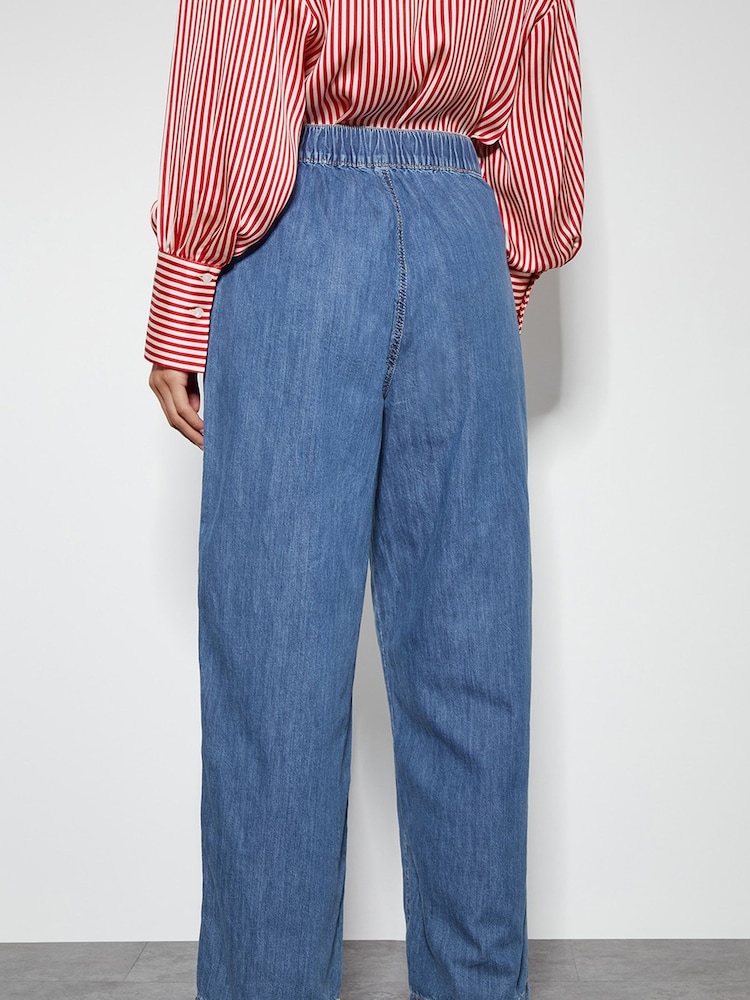 Monsoon Blue Harper Short Length Crop 100% Cotton Jeans - Image 2 of 5