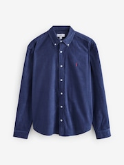 Navy Blue Long Sleeve Cord 100% Cotton Oxford Shirt - Image 7 of 10
