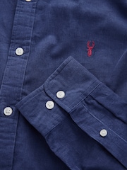 Navy Blue Long Sleeve Cord 100% Cotton Oxford Shirt - Image 9 of 10
