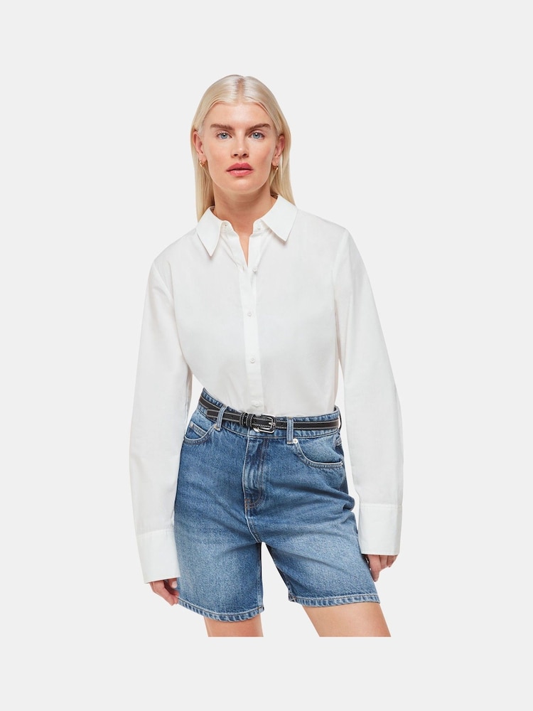 Whistles Blue Petite 100% Cotton Authentic Denim Shorts - Image 1 of 5