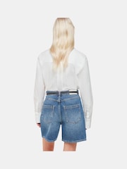 Whistles Blue Petite 100% Cotton Authentic Denim Shorts - Image 2 of 5