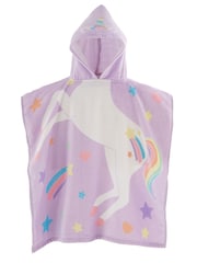 Catherine Lansfield Purple Unicorn Hooded Poncho 100% Cotton Towel - Image 5 of 5