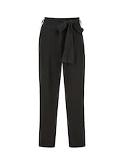 Yumi Black Linen Blend Tie Waist Trousers - Image 5 of 5