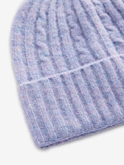 Vijolična - Cable Knit čepica klobuki in kape; pokrivala (1-16yrs) - Slika 2 iz 2