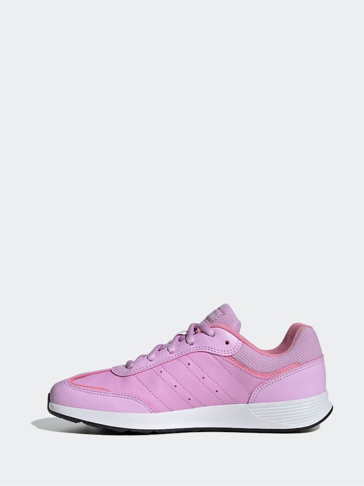 adidas White/Pink Kids Tensaur Switch Trainers - Image 2 of 8 adidas White/Pink Kids Tensaur Switch Trainers - Image 2 of 8
