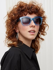Oliver Bonas Eckige Sonnenbrille mit Kristallbesatz - Bild 1 von 7