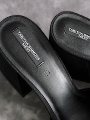 Black Tabitha Simmons Liv Leather Bow Block Mules - Image 13 of 13