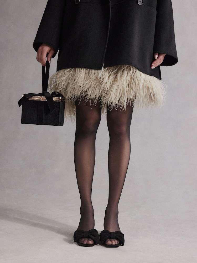 Black Tabitha Simmons Liv Leather Bow Block Mules - Image 2 of 13