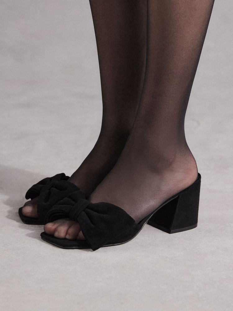 Noir - Tabitha Simmons Liv Leather Nœud Block Mules - Image 6 of 13