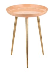 Pacific Apricot Pink Seline Enamelled Table with Gold Legs - Image 2 of 6