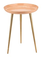 Pacific Apricot Pink Seline Enamelled Table with Gold Legs - Image 3 of 6