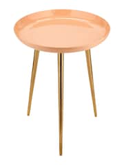 Pacific Apricot Pink Seline Enamelled Table with Gold Legs - Image 4 of 6